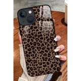 Snacase iPhone 15 Plus Uyumlu Darbeye Dayanıklı Kahverengi Leopar Tasarımlı Glossy Premium Kılıf