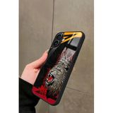 Snacase iPhone 16 Plus ile Uyumlu Aslan Tasarımlı Glossy Premium Kılıf, Galatasaray, Siyah