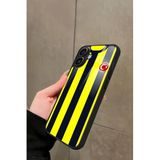 Snacase iPhone 16 Plus ile Uyumlu Futbol Takımı Tasarımlı Glossy Premium Kılıf, Fenerbahçe, Sarı-Siyah