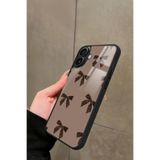 Snacase iPhone 16 Plus ile Uyumlu Kahverengi Kurdele Tasarımlı Glossy Premium Kılıf