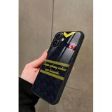 Snacase iPhone 16 Plus ile Uyumlu Taraftar Sözü Yazılı Glossy Premium Kılıf, Fenerbahçe, Siyah
