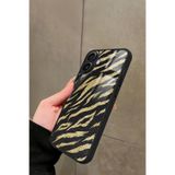 Snacase iPhone 16 Plus ile Uyumlu Zebra Tasarımlı Glossy Premium Kılıf, Kahverengi