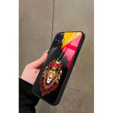 Snacase iPhone 16 Plus Uyumlu Aslan Tasarımlı Glossy Premium Kılıf, Galatasaray, Siyah