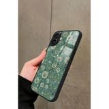 Snacase iPhone 16 Uyumlu Karışık Çiçek Tasarımlı Glossy Premium Kılıf, Çift Katmanlı, Yeşil