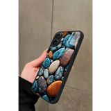 Snacase iPhone 16 Uyumlu Renkli Taş Tasarımlı Glossy Premium Kılıf, Çift Katmanlı, Silikon