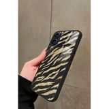 Snacase iPhone 16 Uyumlu Zebra Tasarımlı Glossy Premium Kılıf, Kahverengi