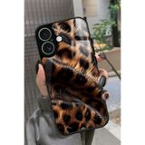 Snacase iPhone 17 ile Uyumlu Kahverengi Leopar Tasarımlı Glossy Premium Kılıf