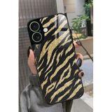 Snacase iPhone 17 ile Uyumlu Kahverengi Zebra Tasarımlı Glossy Premium Kılıf