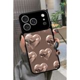 Snacase iPhone 17 Pro ile Uyumlu Kahverengi Kalp Tasarımlı Glossy Premium Kılıf