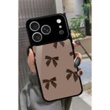 Snacase iPhone 17 Pro ile Uyumlu Kahverengi Kurdele Tasarımlı Glossy Premium Kılıf