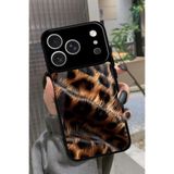 Snacase iPhone 17 Pro ile Uyumlu Kahverengi Leopar Tasarımlı Glossy Premium Kılıf