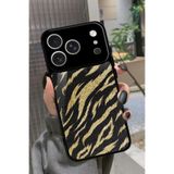 Snacase iPhone 17 Pro ile Uyumlu Kahverengi Zebra Tasarımlı Glossy Premium Kılıf