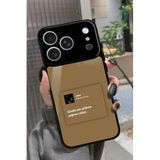 Snacase iPhone 17 Pro ile Uyumlu Müslüm Gürses Şarkı Sözü Tasarımlı Glossy Premium Kılıf, Kahverengi