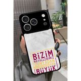 Snacase iPhone 17 Pro ile Uyumlu Söz Yazılı Glossy Premium Kılıf, Beyaz-Siyah