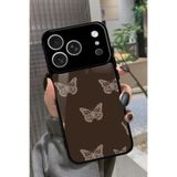 Snacase iPhone 17 Pro Max Uyumlu Kahverengi Kelebek Tasarımlı Glossy Premium Kılıf