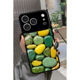 Snacase iPhone 17 Pro Max Uyumlu Yeşil&Sarı Taş Tasarımlı Glossy Premium Kılıf