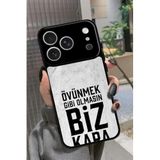 Snacase iPhone 17 Pro Uyumlu Söz Yazılı Glossy Premium Kılıf, Beyaz-Siyah