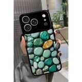 Snacase iPhone 17 Pro Uyumlu Yeşil Taş Tasarımlı Glossy Premium Kılıf