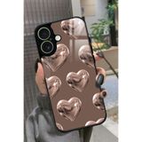 Snacase iPhone 17 Uyumlu Kahverengi Kalp Tasarımlı Glossy Premium Kılıf