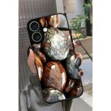 Snacase iPhone 17 Uyumlu Kahverengi Taş Tasarımlı Glossy Premium Kılıf