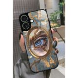 Snacase iPhone 17 Uyumlu Tablo Tasarımlı Glossy Premium Kılıf, Mavi Göz, Tablo - 378
