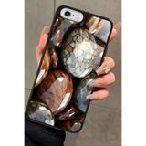 Snacase iPhone 6 Plus ile Uyumlu Kahverengi Taş Tasarımlı Glossy Premium Kılıf