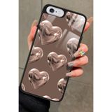Snacase iPhone 6s Plus ile Uyumlu Kahverengi Kalp Tasarımlı Glossy Premium Kılıf