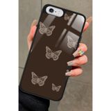 Snacase iPhone 6s Plus ile Uyumlu Kahverengi Kelebek Tasarımlı Glossy Premium Kılıf