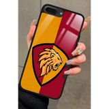 Snacase iPhone 7 Plus ile Uyumlu Aslan Tasarımlı Glossy Premium Kılıf, Galatasaray, Kırmızı-Sarı