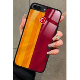 Snacase iPhone 7 Plus ile Uyumlu Futbol Takımı Tasarımlı Glossy Premium Kılıf, Galatasaray, Çift Katmanlı