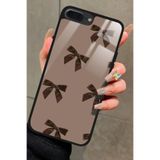 Snacase iPhone 7 Plus ile Uyumlu Kahverengi Kurdele Tasarımlı Glossy Premium Kılıf