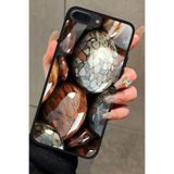 Snacase iPhone 7 Plus ile Uyumlu Kahverengi Taş Tasarımlı Glossy Premium Kılıf