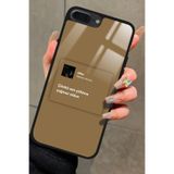 Snacase iPhone 7 Plus ile Uyumlu Müslüm Gürses Şarkı Sözü Tasarımlı Glossy Premium Kılıf, Kahverengi