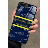 Snacase iPhone 7 Plus ile Uyumlu Taraftar Sözü Yazılı Glossy Premium Kılıf, Fenerbahçe, Mavi