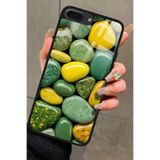 Snacase iPhone 7 Plus ile Uyumlu Yeşil & Sarı Taş Tasarımlı Glossy Premium Kılıf
