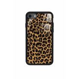 Snacase iPhone 8 ile Uyumlu Kahverengi Leopar Tasarımlı Glossy Premium Kılıf