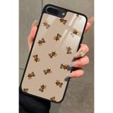 Snacase iPhone 8 Plus ile Uyumlu Ayıcık Tasarımlı Glossy Premium Kılıf, Kahverengi