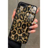 Snacase iPhone 8 Plus ile Uyumlu Kahverengi Leopar Tasarımlı Glossy Premium Kılıf