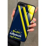 Snacase iPhone 8 Plus ile Uyumlu Taraftar Sözü Yazılı Glossy Premium Kılıf, Fenerbahçe, Sarı-Lacivert