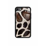 Snacase iPhone 8 Uyumlu Kahverengi Leopar Tasarımlı Glossy Premium Kılıf