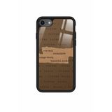 Snacase iPhone SE ile Uyumlu Kahverengi Poster Tasarımlı Glossy Premium Kılıf
