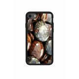 Snacase iPhone SE ile Uyumlu Kahverengi Taş Tasarımlı Glossy Premium Kılıf
