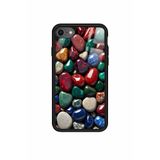 Snacase iPhone SE ile Uyumlu Renkli Taş Tasarımlı Glossy Premium Kılıf