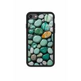 Snacase iPhone SE ile Uyumlu Yeşil Taş Tasarımlı Glossy Premium Kılıf