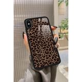 Snacase iPhone X ile Uyumlu Kahverengi Leopar Tasarımlı Glossy Premium Kılıf