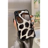 Snacase iPhone Xs ile Uyumlu Kahverengi Leopar Tasarımlı Glossy Premium Kılıf