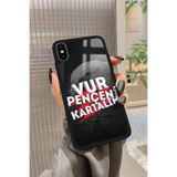 Snacase iPhone Xs ile Uyumlu Taraftar Sözü Yazılı Glossy Premium Kılıf, Beşiktaş, Siyah