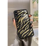 Snacase iPhone Xs Max ile Uyumlu Zebra Tasarımlı Glossy Premium Kılıf, Kahverengi