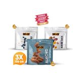 Snack Sağlıklı Atıştırmalık Paketi 3X135 gr Çiğ Karışım Özbek Kuru Üzüm Kavrulmuş Badem Premium Set 405 gr