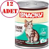 Snacky Chunk Ciğerli Kedi Konserve Maması 400 gr 12 Ad - Karışık